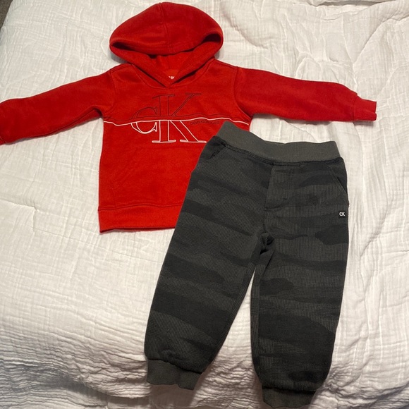 Calvin Klein Matching Sets | Calvin Klein Sweat Suit | Color: Gray/Red | Size: 18mb | Bpaulovich's Closet